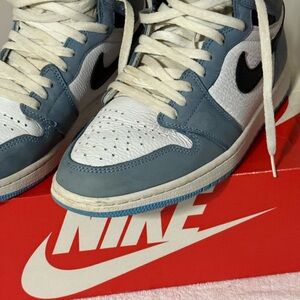 Nike Air Jordan Blue and White High Tops